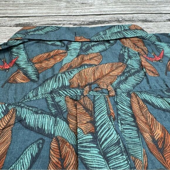 Nifty Genius Men's Casual Button Up Shirt XS Extra Small Teal Blue Green Orange - Picture 8 of 13